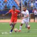Liberia and Tunisia players contest the ball during a 2026 World Cup qualifier in Monastir