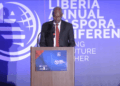 Former Rwandan Foreign Minister Charles Morugandi delivers keynote speech at the Liberia Diaspora Annual Conference 2025 in Washington, urging Liberians to confront their past, embrace unity, and pursue bold national reforms for peace and development
