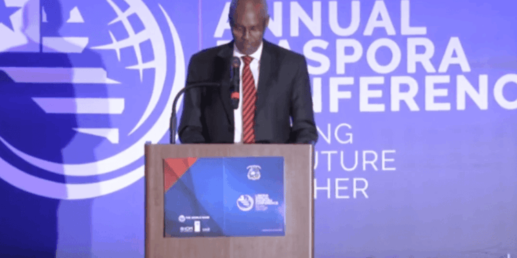 Former Rwandan Foreign Minister Charles Morugandi delivers keynote speech at the Liberia Diaspora Annual Conference 2025 in Washington, urging Liberians to confront their past, embrace unity, and pursue bold national reforms for peace and development
