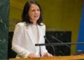 Annalena Baerbock speaking at the UN General Assembly in New York.