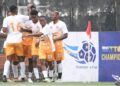 Heaven XI players celebrate after securing a place in the Bettomax Champions Cup final against Bea Mountain