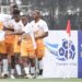 Heaven XI players celebrate after securing a place in the Bettomax Champions Cup final against Bea Mountain
