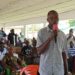 Emery Ciapha, Chief Officer of the Korninga ‘A’ Forest Community, speaks at a contract review meeting with residents in Gbarpolu.