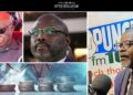 Collage featuring Joseph Boakai, George Weah, and Abraham Darius Dillon alongside economic graphics representing Liberia’s fiscal crisis