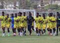 FC Fassell players training ahead of their CAF Champions League preliminary-round clash with Algeria’s MC Algiers.