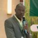 Mohammed Kamara, president of the National Rice Federation of Liberia, speaks during the National Rice Dialogue in Monrovia, urging stronger market access and integrated value chains to protect Liberia’s rice sector and farmers’ livelihoods.