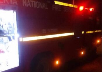 fire truck at the scene