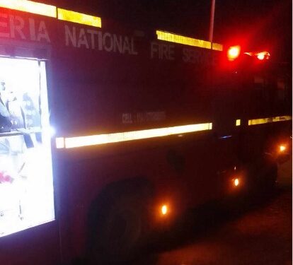fire truck at the scene