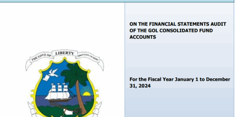 Cover page of the Auditor General’s Report on Liberia’s 2024 Consolidated Fund Accounts, used in a fact-check about Finance Minister Augustine Ngafuan’s claims.