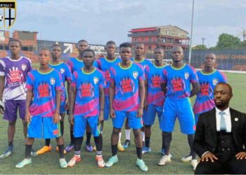 Gar’ou FC team photo ahead of their participation in the 2026 Viareggio Cup in Italy.