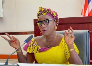 Gender Minister Gbeme Horace-Kollie announcing the launch of $137,000 in women’s livelihood grants under the Liberia Women Empowerment Project in Monrovia.