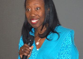 World Bank Liberia Country Manager Georgia Wallen speaks ahead of her Montserrado community visit highlighting women-led businesses under the Liberia Women Empowerment Project.