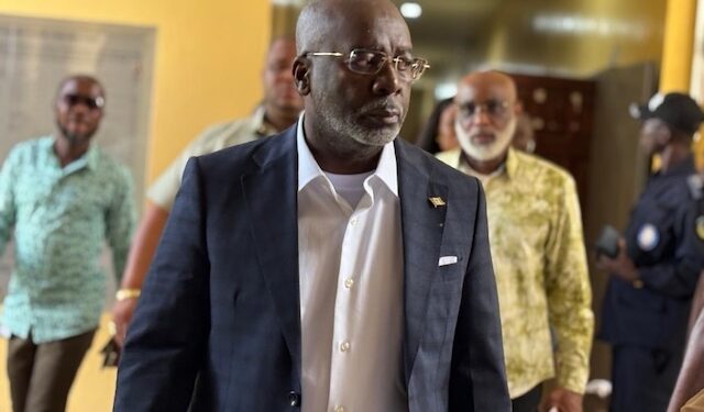 Former House Speaker J. Fonati Kofa at the Temple of Justice in Monrovia as court postpones ruling on his motion to suppress evidence in a high-profile case