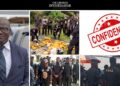 Liberia’s new LDEA interim chief Fitzgerald Biago, drug enforcement officers, and a confidential stamp symbolizing forced silence