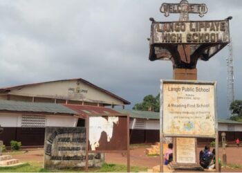 Front view of Lango Lippaye High School in Kakata, Liberia, at the center of controversy after clearing all students for graduation despite poor WASSCE results