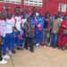 Liberia U-16 basketball team poses with supporters before departing for the 2025 FIBA Afrobasket Youth Championship in Kigali, Rwanda.