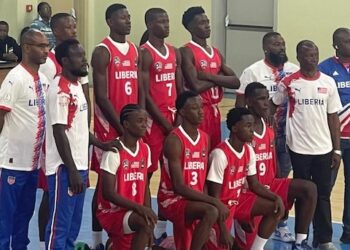 Liberia U-16 basketball team poses before Afrobasket debut against Mali in Kigali