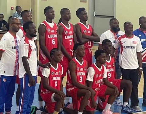 Liberia U-16 basketball team poses before Afrobasket debut against Mali in Kigali