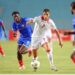 Tunisia and Liberia players battle for the ball during World Cup qualifier in Rades