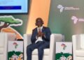 Liberia’s Agriculture Minister Alexander Nuetah speaks at the Africa Food Systems Forum 2025 in Dakar during the launch of the $900M Legacy Investment Program
