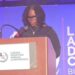 Senate Pro Tempore Nyonblee Karnga-Lawrence delivers remarks at the 2025 Liberia Diaspora Annual Conference in Washington, unveiling Senate reforms for diaspora voting, investment, and inclusion.