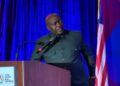 Liberia’s Finance and Development Planning Minister Augustine Ngafuan speaks at the Liberia Diaspora Annual Conference in Washington, unveiling the $8.38 billion five-year ARREST Agenda to drive growth, roads, power and diaspora investment.
