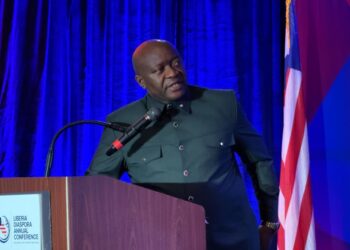Liberia’s Finance and Development Planning Minister Augustine Ngafuan speaks at the Liberia Diaspora Annual Conference in Washington, unveiling the $8.38 billion five-year ARREST Agenda to drive growth, roads, power and diaspora investment.