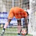 Blackman Warriors goalkeeper Onesimus Beyan retrieves the ball after a mistake