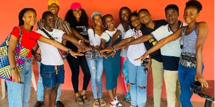 Members of the PB Omega LEO’s Club in Monrovia preparing for the induction of 30 young professionals into Lions Clubs International’s youth wing.