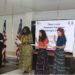 U.S. Embassy Chargé d’Affaires Joseph Zadrozny swears in four new Peace Corps Response Volunteers during a ceremony in Monrovia