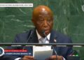 President Boakai speaking at the UN