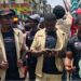 Student Unification Party members gather during a protest at the University of Liberia campus in Monrovia