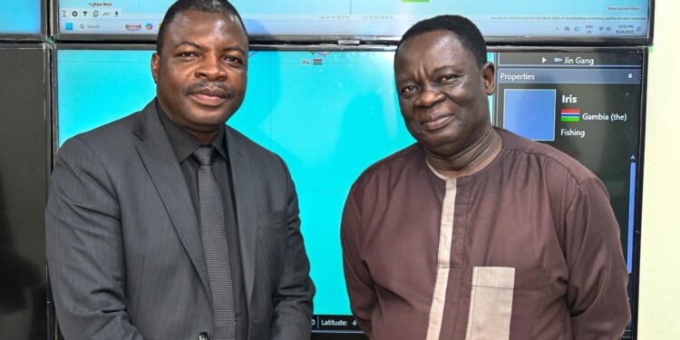 FCWC Chairperson and Liberia’s Acting NaFAA Director General J. Cyrus Saygbe with FCWC Secretary General Dr. Gaston Djihinto in Ghana for 16th Conference of Ministers preparations