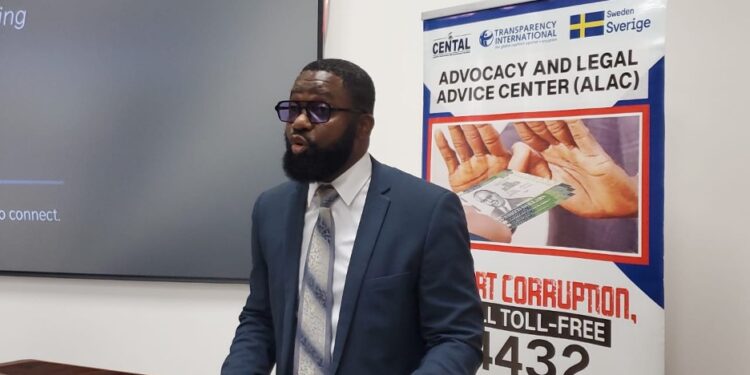 Acting MICAT Minister Johnny S. Tarkpah delivers remarks at an FOI compliance and anti-corruption training hosted by the Independent Information Commission and CENTAL, highlighting access to public information as a constitutional right and cornerstone of Liberia’s democracy