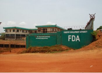 Forestry Development Authority headquarters in Paynesville, Liberia, linked to unpublished report confirming illegal logging in Nimba County