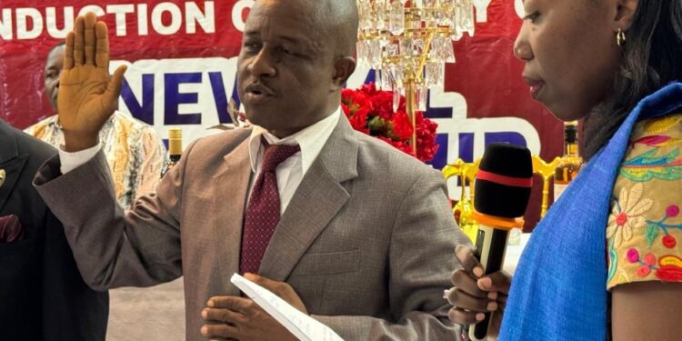 Alphonso Toweh sworn in as president of the Publishers Association of Liberia during induction ceremony in Monrovia