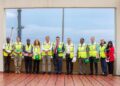 U.S. Chargé d’Affaires Joseph Zadrozny with U.S. Embassy officials and APM Terminals Liberia leadership during a tour of the Freeport of Monrovia to assess efficiency upgrades and trade-boosting investments.