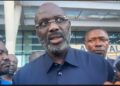 Former President George Weah speaking to his supporters
