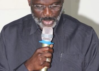 Former Liberian President George Weah addresses worshippers at Forkay Klon Jlateh Fellowship Center in Paynesville, saying ‘divine protection’ spared his family from the Sept. 24 blaze at his 9th Street residence.