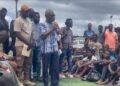 ANC leader Alexander B. Cummings addressing disadvantaged youths in West Point, Monrovia, where he declared Liberia’s drug crisis a “massive emergency.”