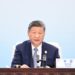 Chinese President Xi Jinping delivering remarks at the 25th SCO Heads of State Council meeting in Tianjin