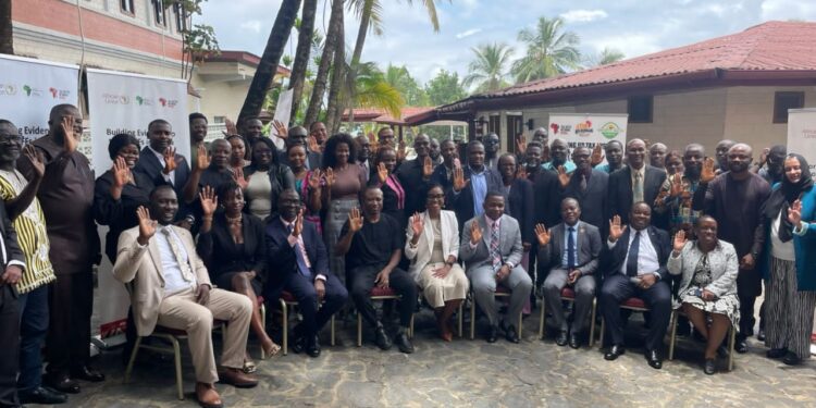 Liberian officials, civil society leaders, and international partners at the launch of the Anti-IFFs Policy Tracker in Monrovia