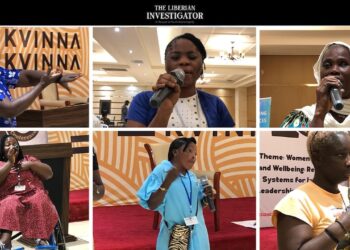 A collage of Liberian women with a disability speaking during the Women’s Consultative Conference in Monrovia, urging the Boakai administration to match promises of inclusion under the ARREST Agenda with real action