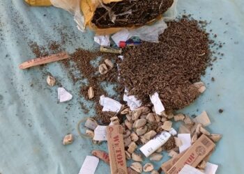 Bag of marijuana and drug paraphernalia seized by joint security forces from illegal miners in Liberia’s Sapo National Park