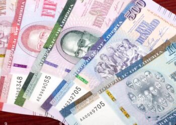Liberian dollars in various denominations