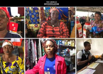 Collage of Liberian market women in Monrovia describing how high prices persist despite the Liberian dollar strengthening against the U.S. dollar.