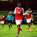 Arsenal winger Charles Sagoe Jr celebrates after scoring during an academy match in the Premier League 2