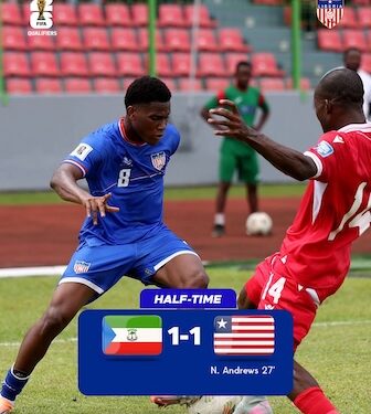 Liberia’s Nicholas Andrews in action against Equatorial Guinea during the 2026 FIFA World Cup Qualifiers in Malabo, where he scored the equalizer in a 1–1 draw.