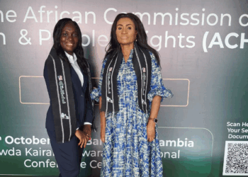 Representatives of AFELL and CHI at the African Commission on Human and Peoples’ Rights in The Gambia, advocating for Liberia to criminalize Female Genital Mutilation