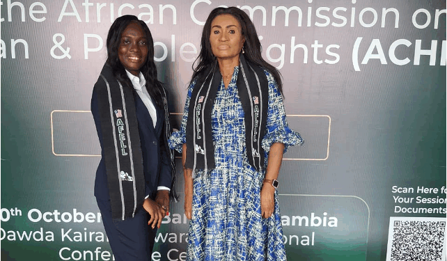 Representatives of AFELL and CHI at the African Commission on Human and Peoples’ Rights in The Gambia, advocating for Liberia to criminalize Female Genital Mutilation